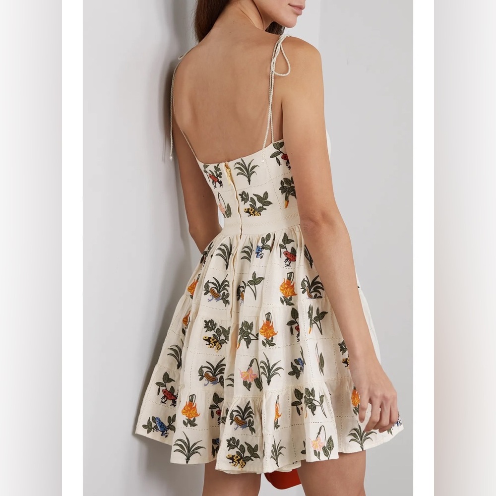Agua by Agua Bendita Lima embroidered linen mini dress - Picture 4 of 5